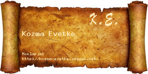 Kozma Evetke névjegykártya